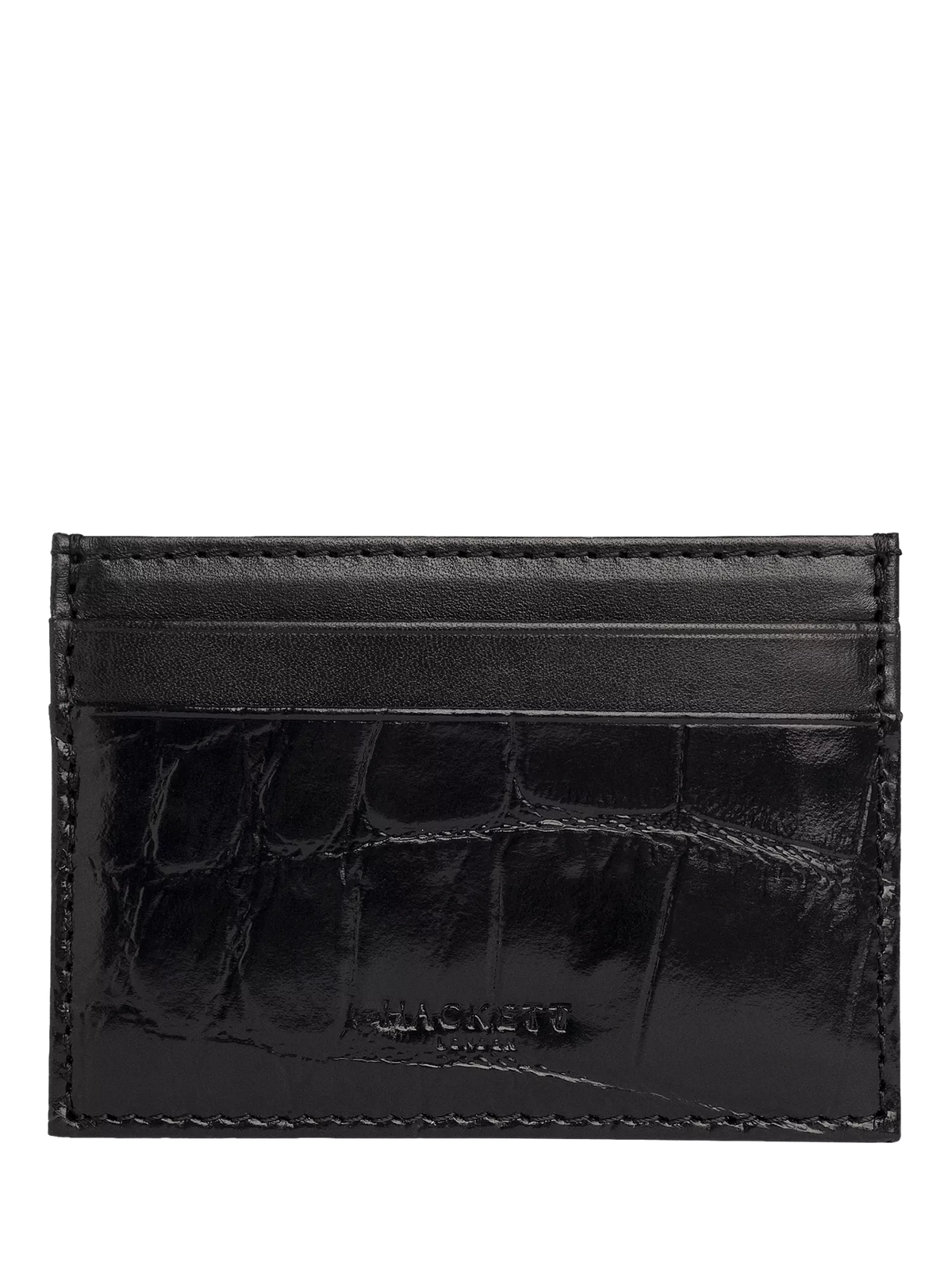 Hackett London black croc leather card holder, imported from the UK