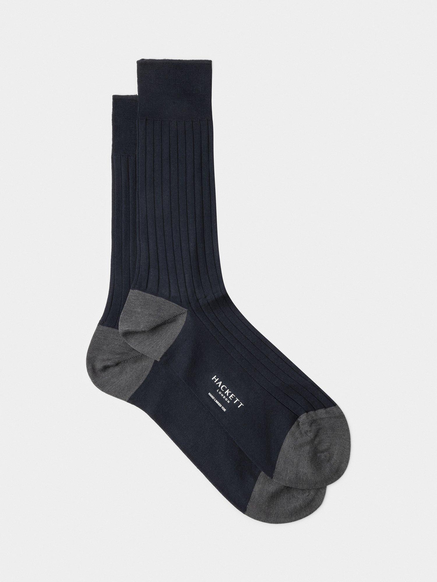 Hackett London ribbed cotton crew socks, imported from the UK