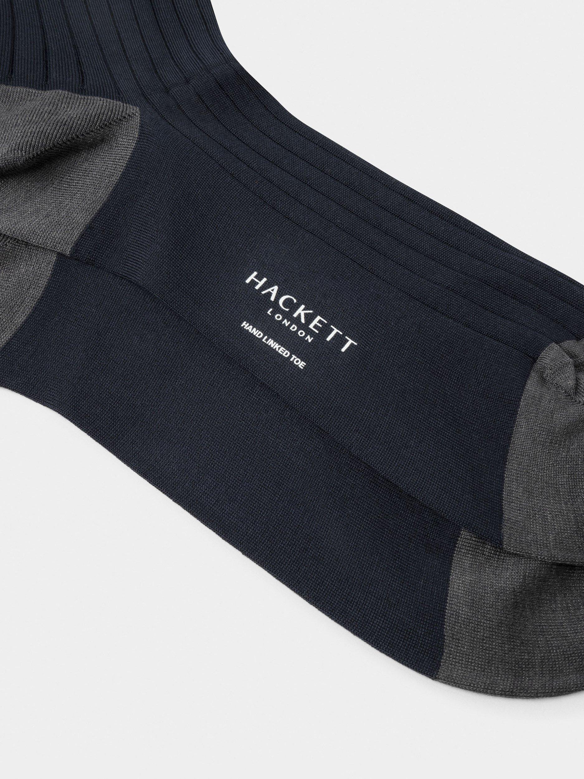 Hackett London ribbed cotton crew socks, imported from the UK