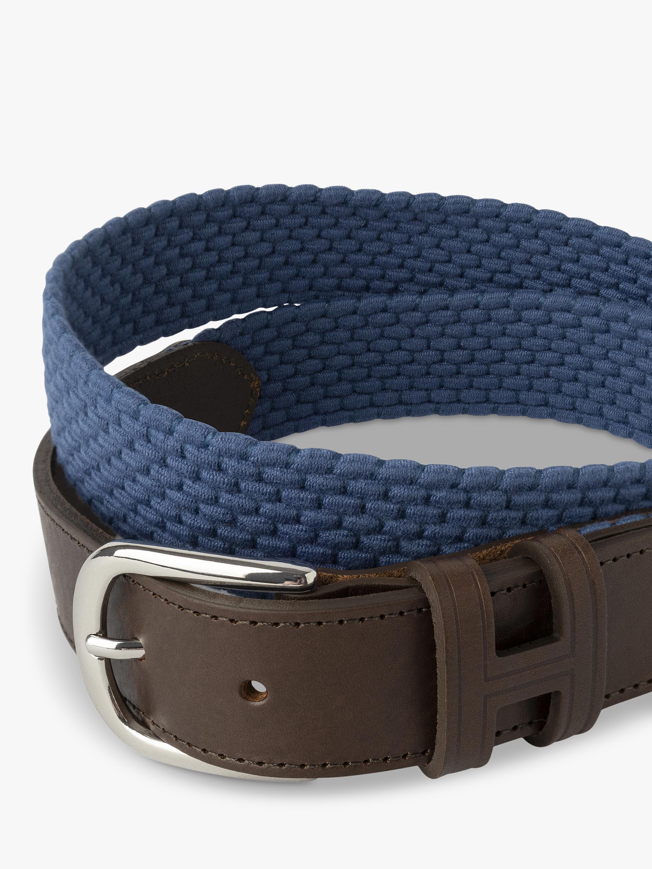 Hackett London braided leather tip belt - British product