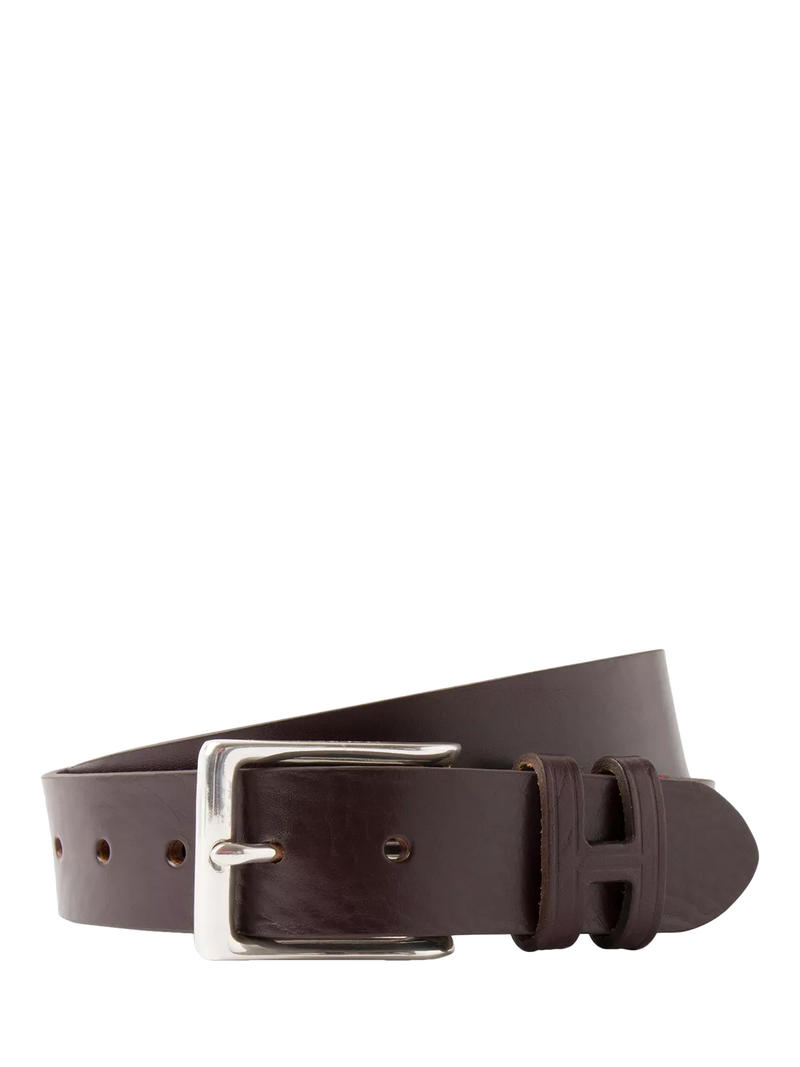 Hackett London brown leather belt with H keeper, UK version
