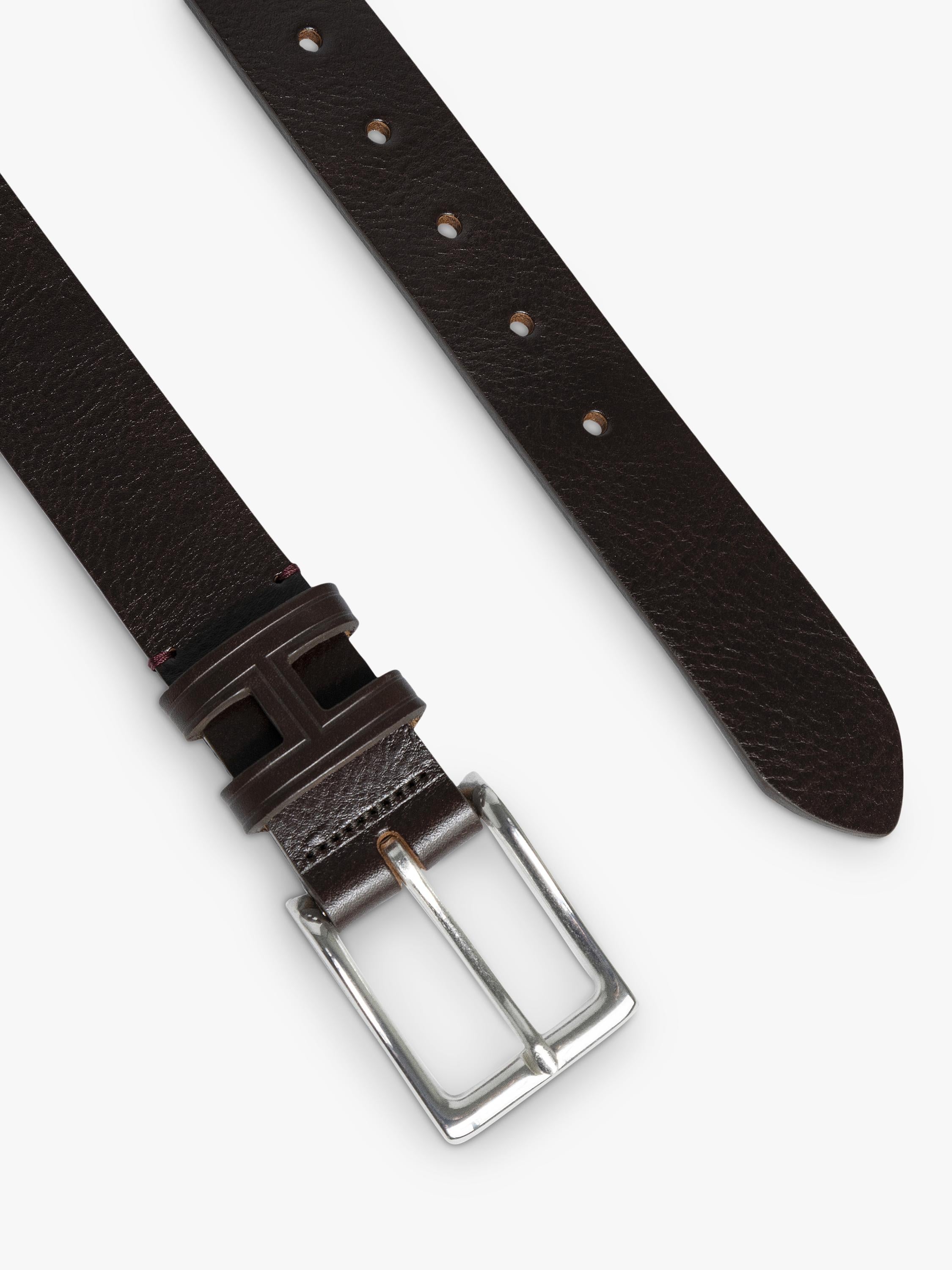 Hackett London brown leather belt with H keeper, UK version