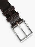 Hackett London brown leather belt with H keeper, UK version