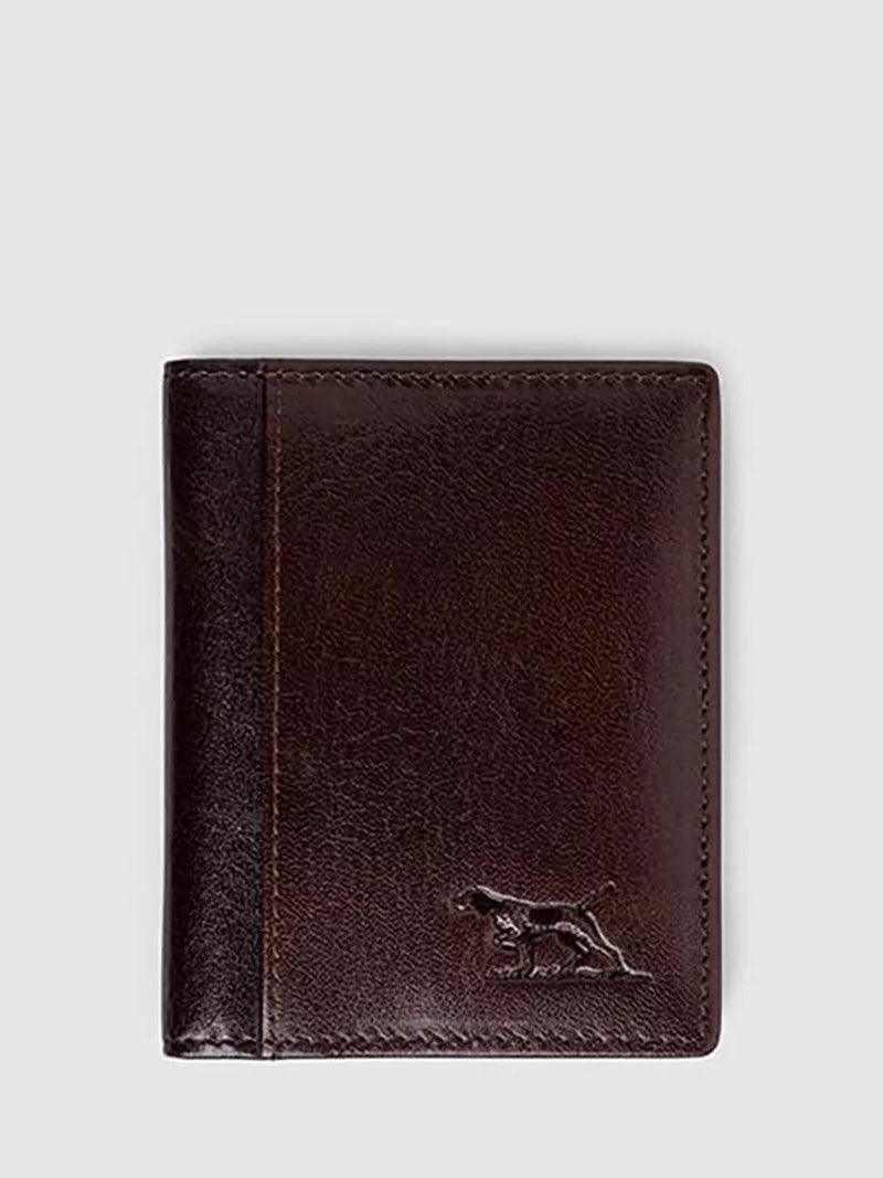 Rodd & Gunn Walton Landscape Fold 8cc Leather Cardholder, Chocolate
