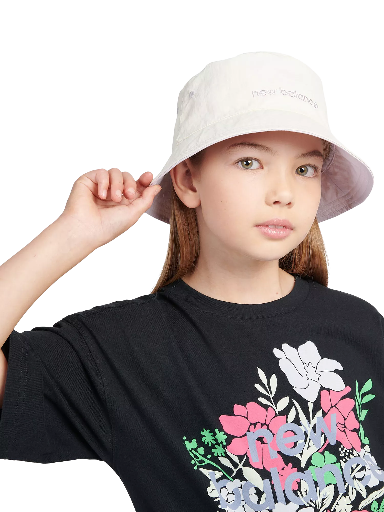 New Balance kids reversible bucket hat bright lavender (British brand)