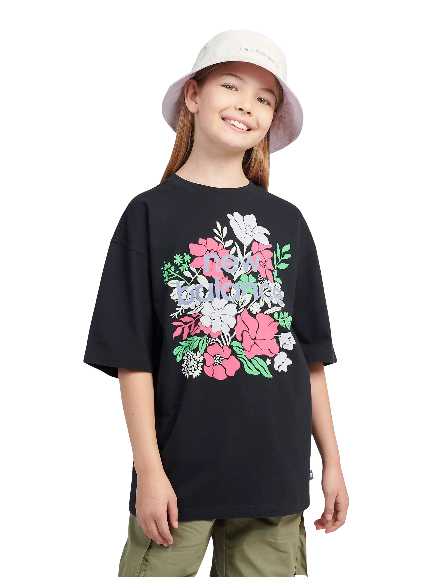 New Balance kids reversible bucket hat bright lavender (British brand)