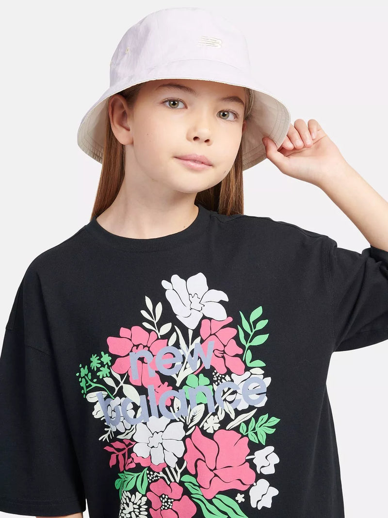 New Balance kids reversible bucket hat bright lavender (British brand)