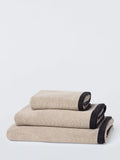 John Lewis cotton bath towels with black border, UK version
