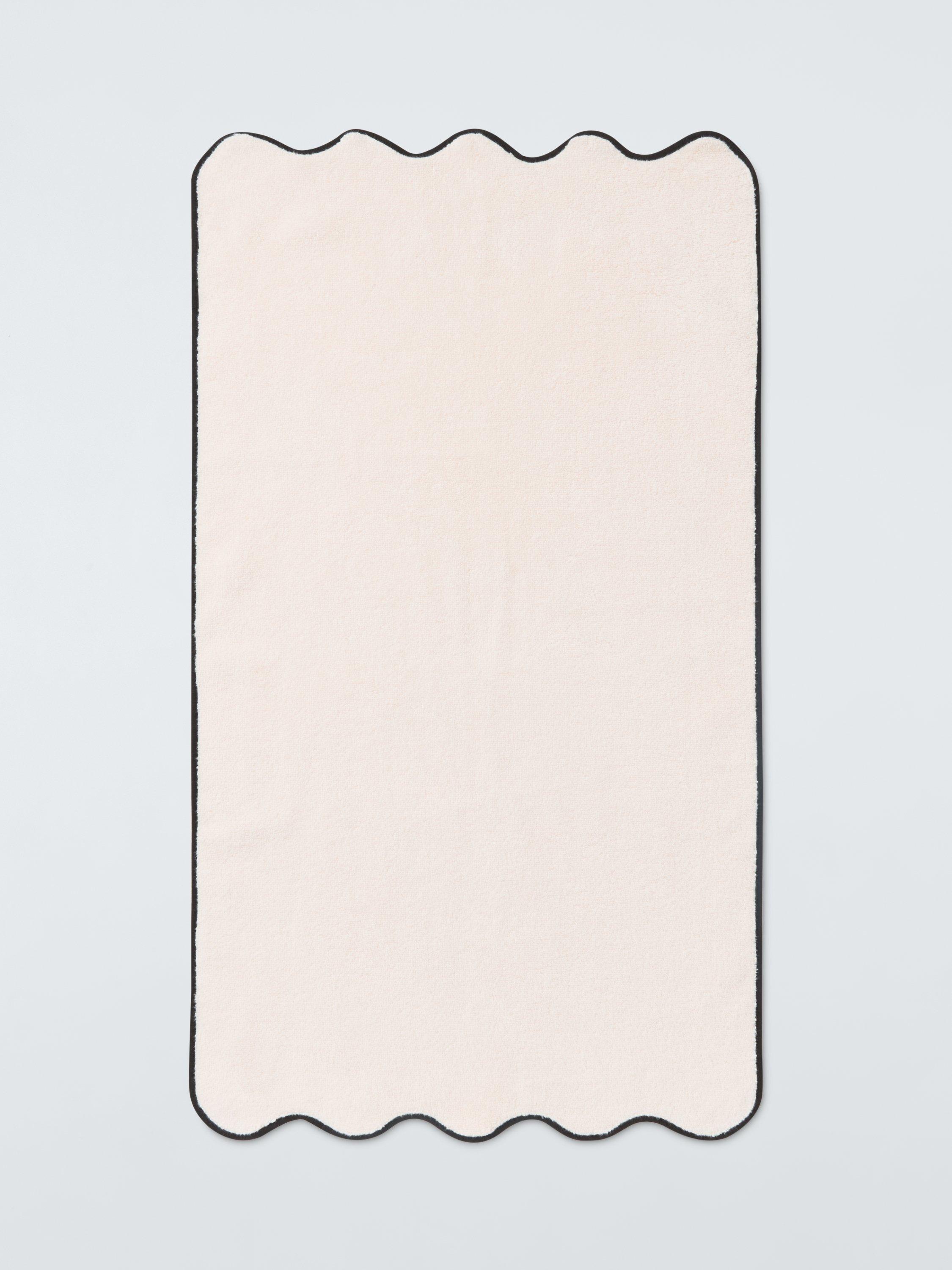 John Lewis scallop edge towel cream black bath sheet - British product