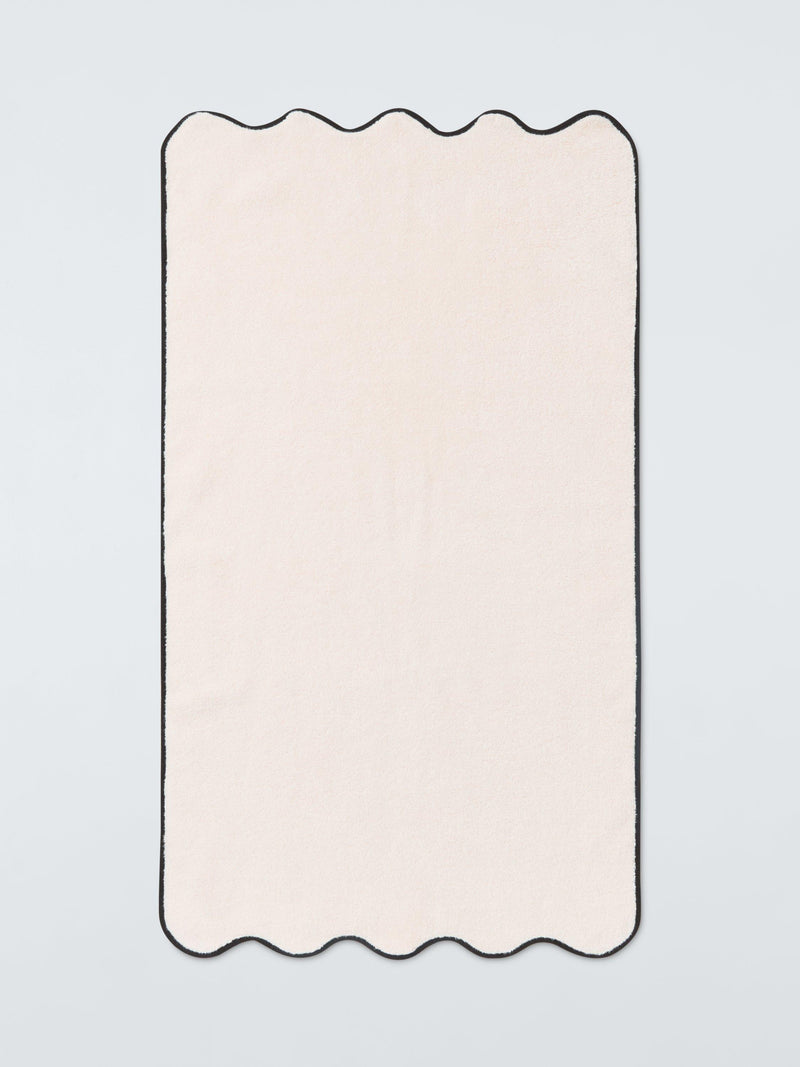 John Lewis scallop edge towel cream black bath sheet - British product