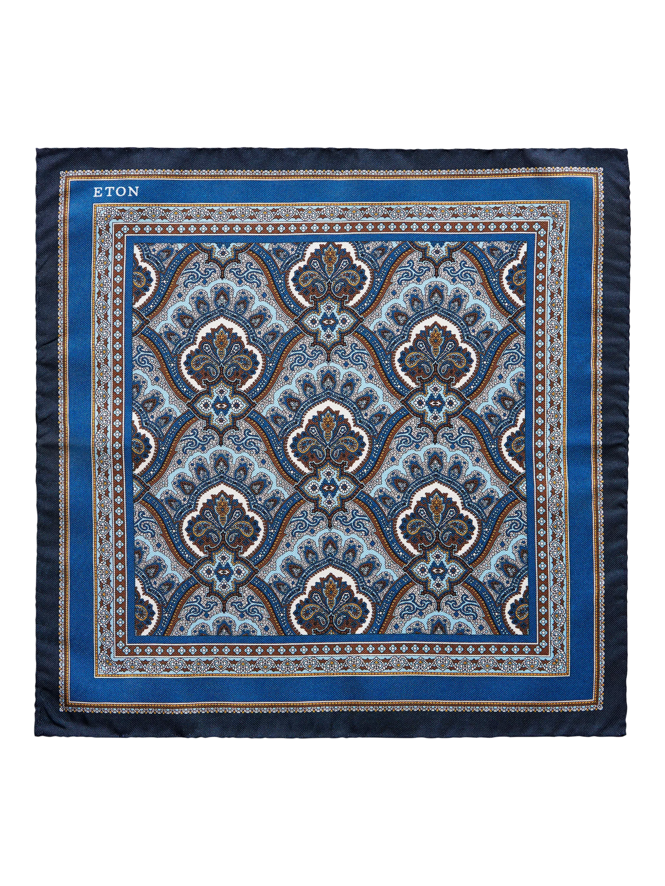 Eton silk paisley pocket square (British brand)