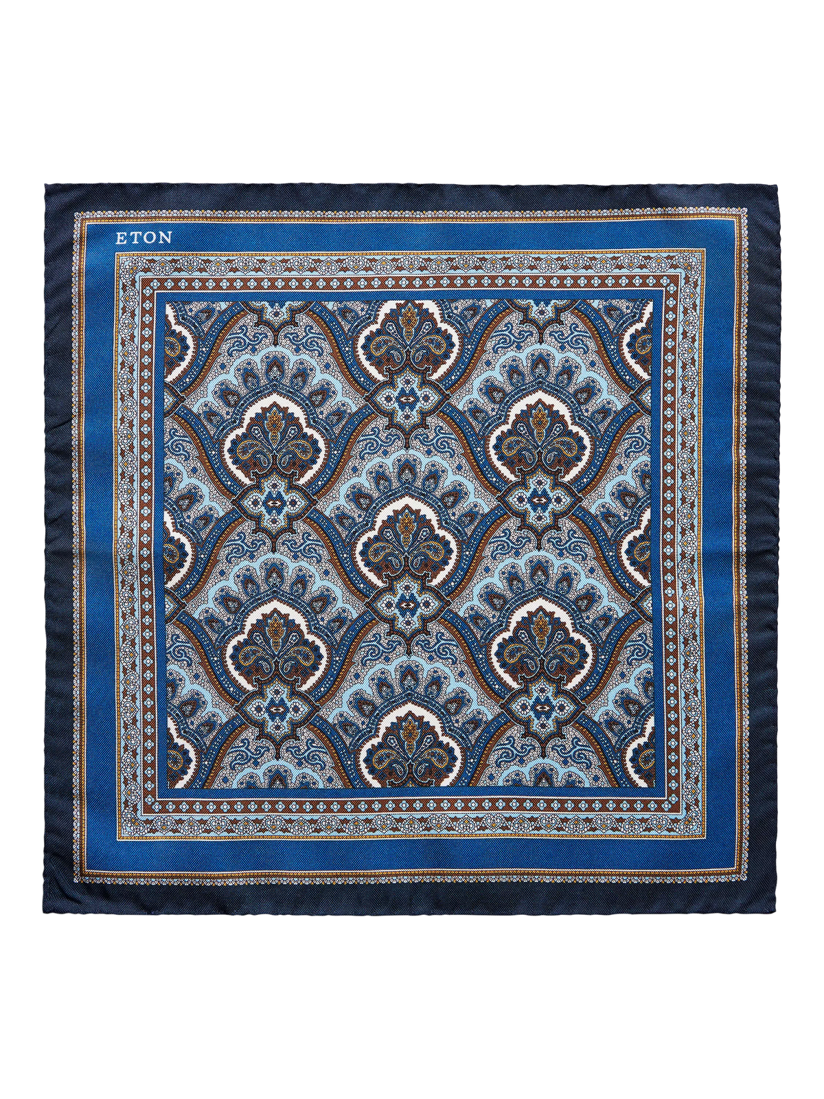 Eton silk paisley pocket square (British brand)