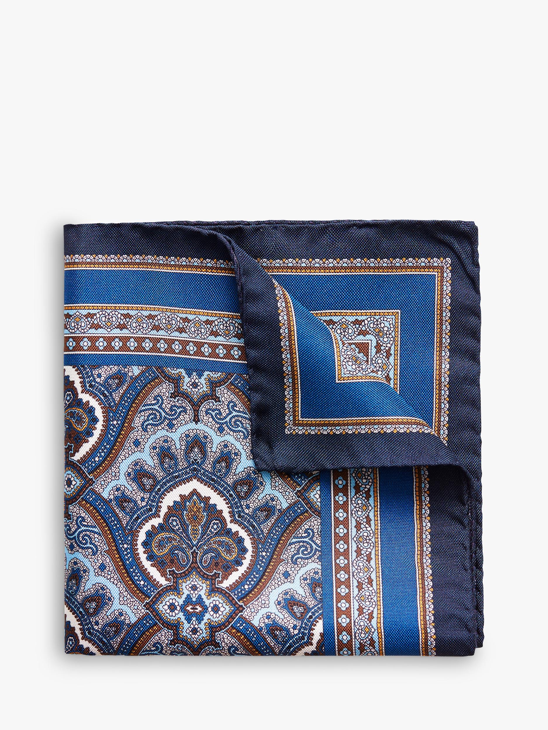 Eton silk paisley pocket square (British brand)