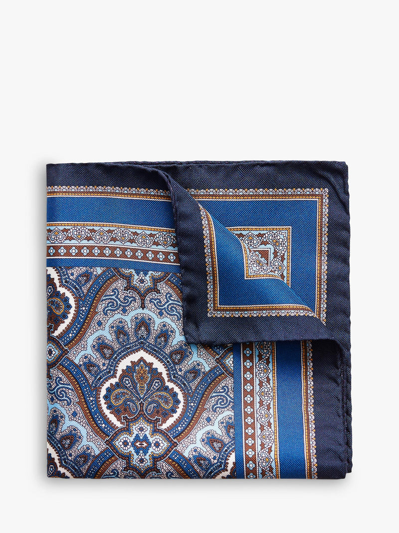 Eton silk paisley pocket square (British brand)