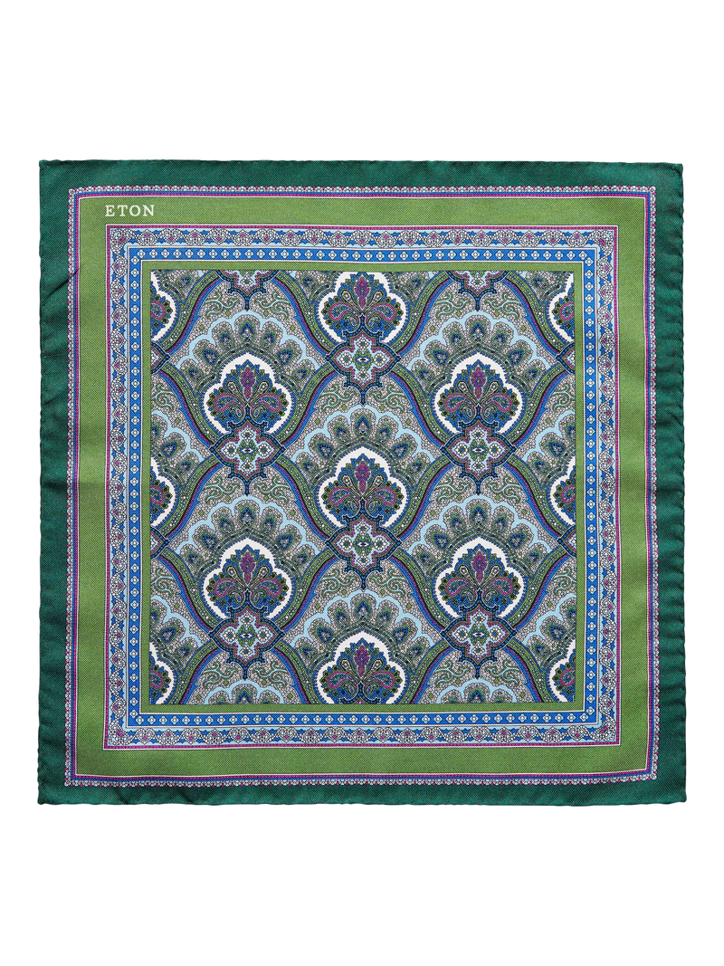 Eton Silk Paisley Pocket Square