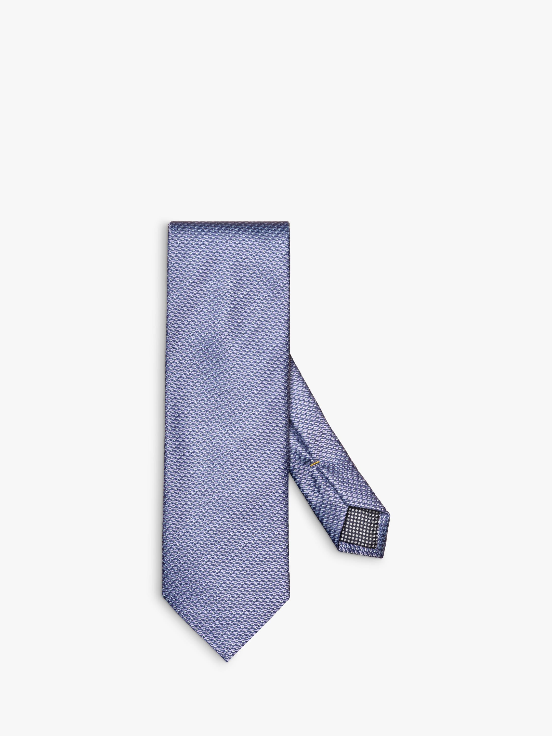 Eton woven silk tie with geometric pattern, imported from the UK