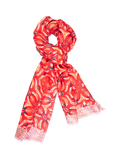 chesca Floral Mosaic scarf red 90x180cm (British brand)