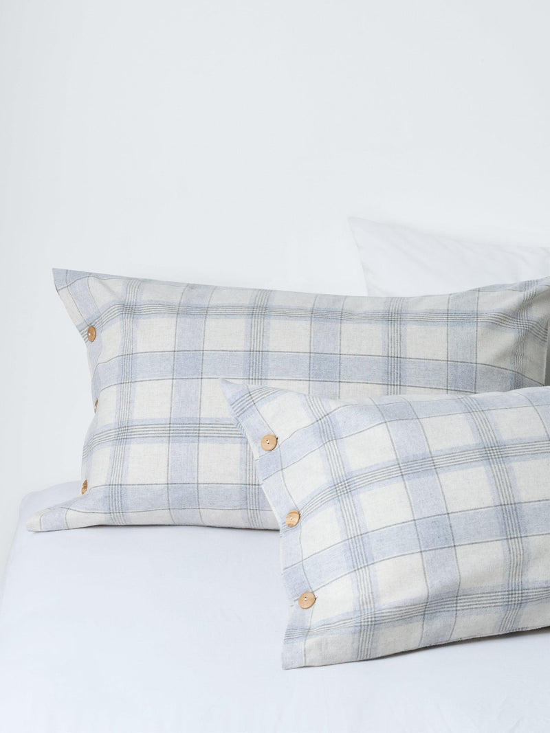 John Lewis brushed cotton check bedding double size, imported from the UK