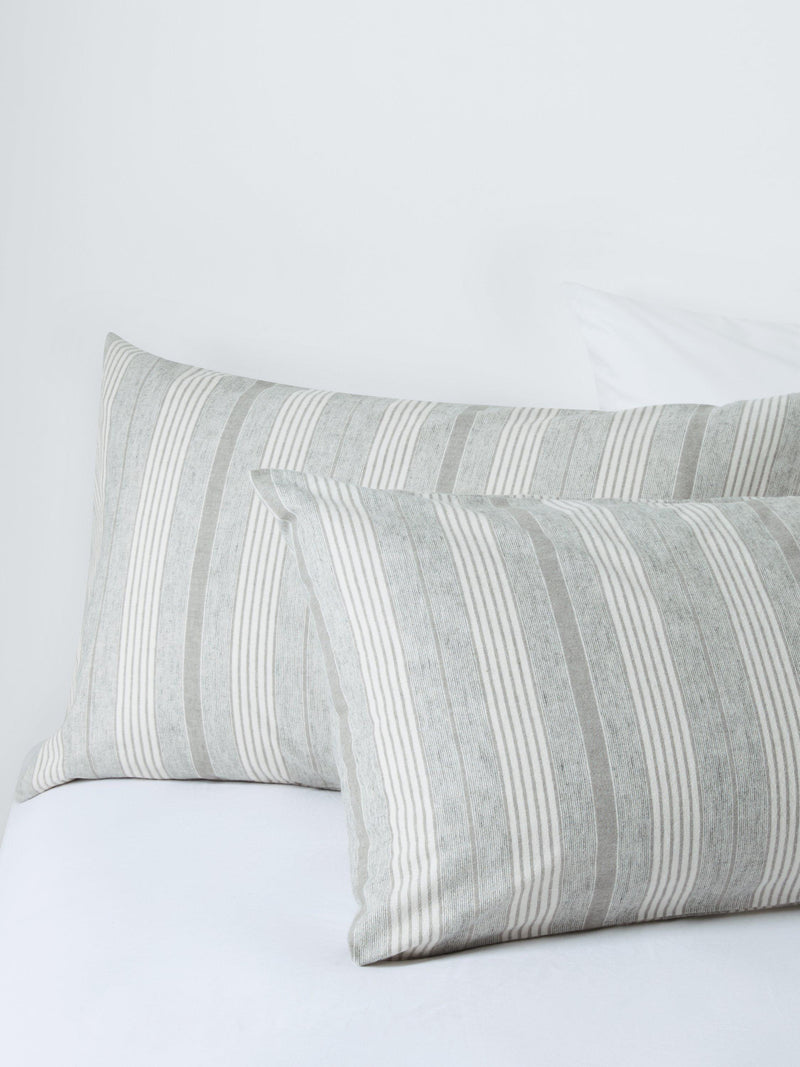 John Lewis Stony brushed cotton stripe duvet cover double (British brand)