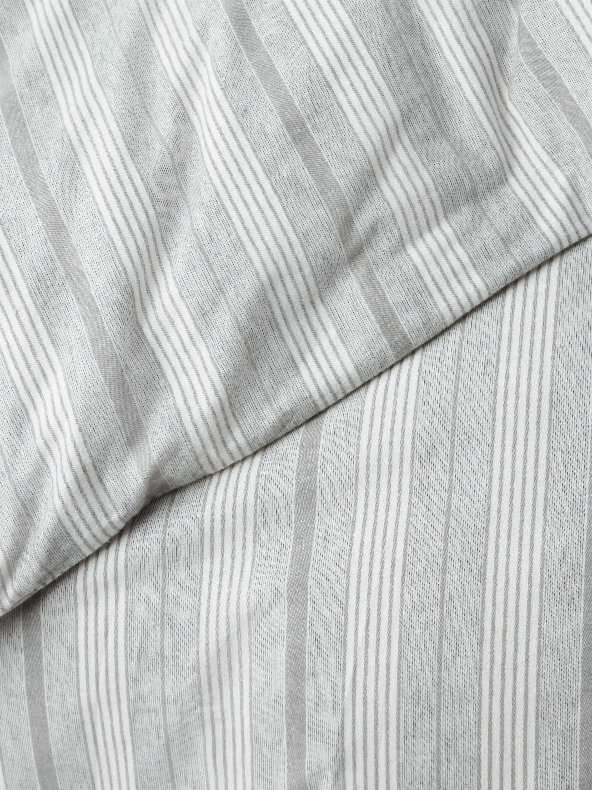 John Lewis Stony brushed cotton stripe duvet cover double (British brand)