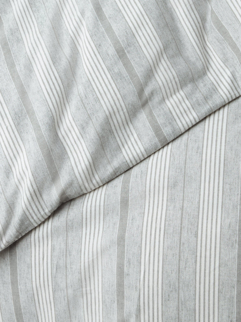 John Lewis Stony brushed cotton stripe duvet cover double (British brand)