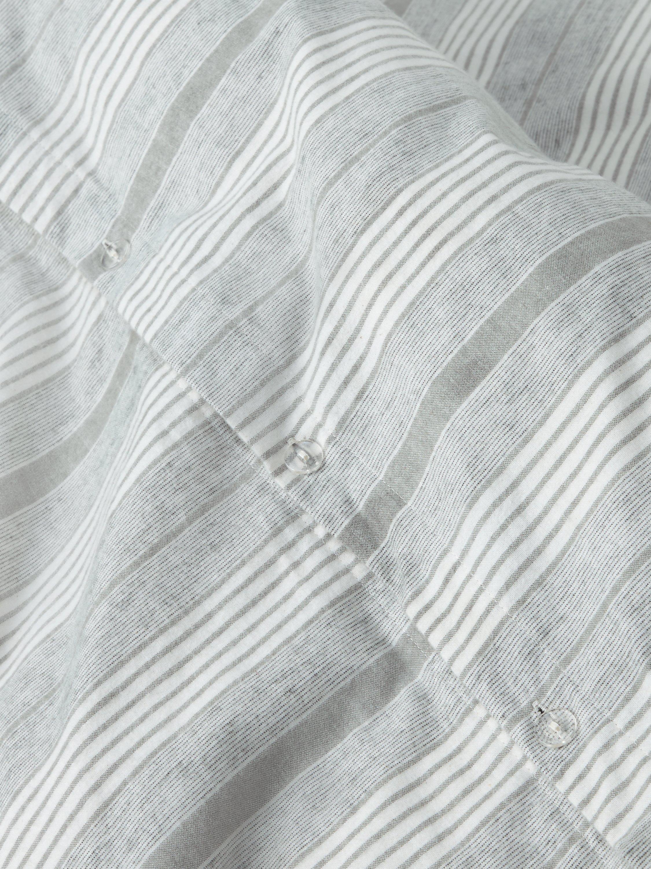 John Lewis Stony brushed cotton stripe duvet cover double (British brand)