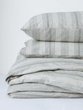 John Lewis Stony brushed cotton stripe duvet cover double (British brand)