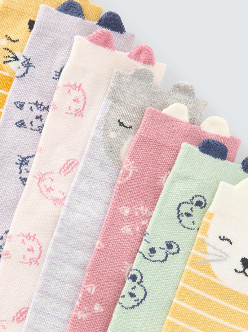 John Lewis kids ankle socks animal face pack of 7 (British brand)