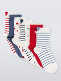 John Lewis kids heart ankle socks pack of 7 white, UK version