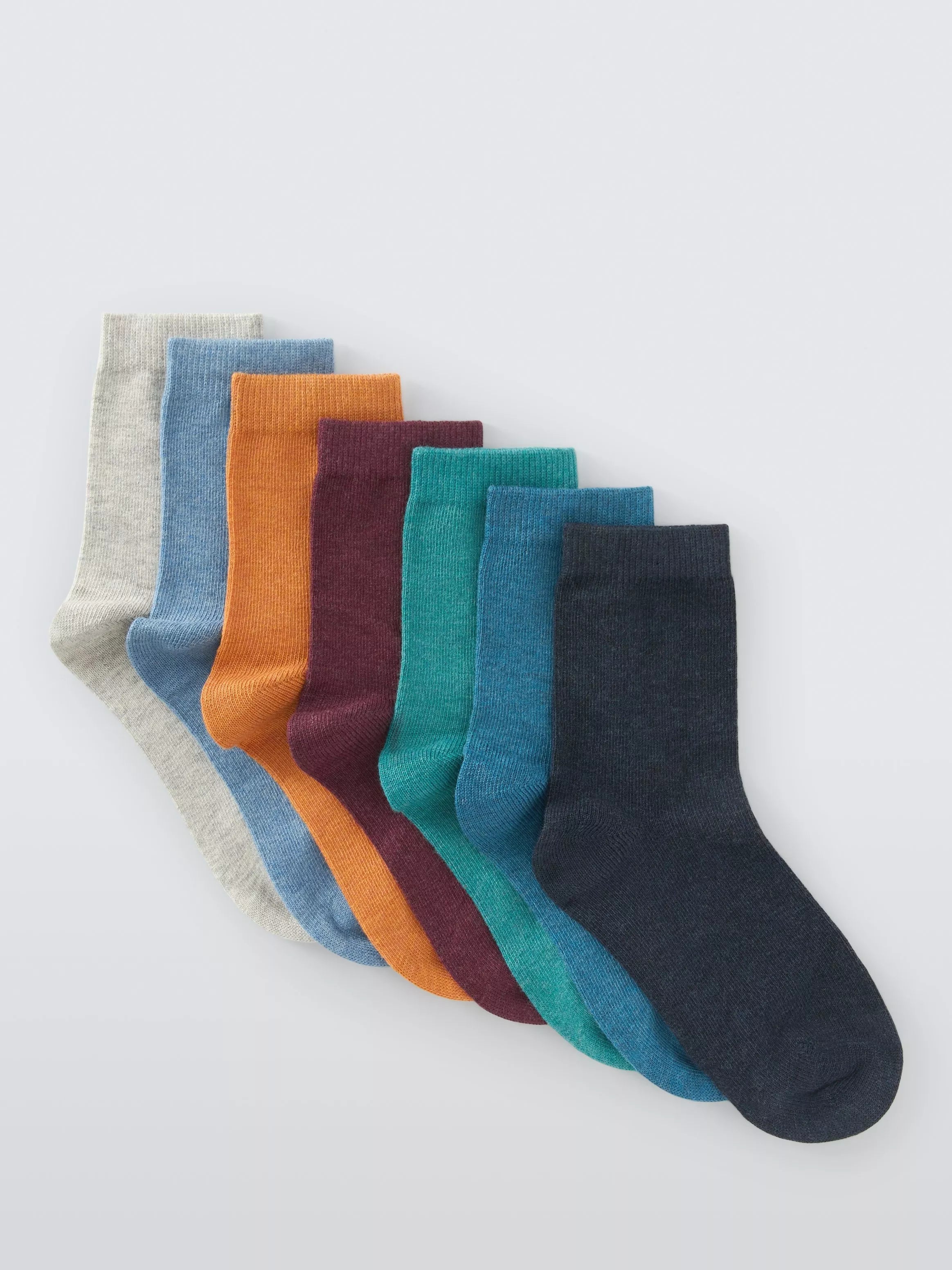 John Lewis kids ankle socks pack of 7 blue multi (British brand)