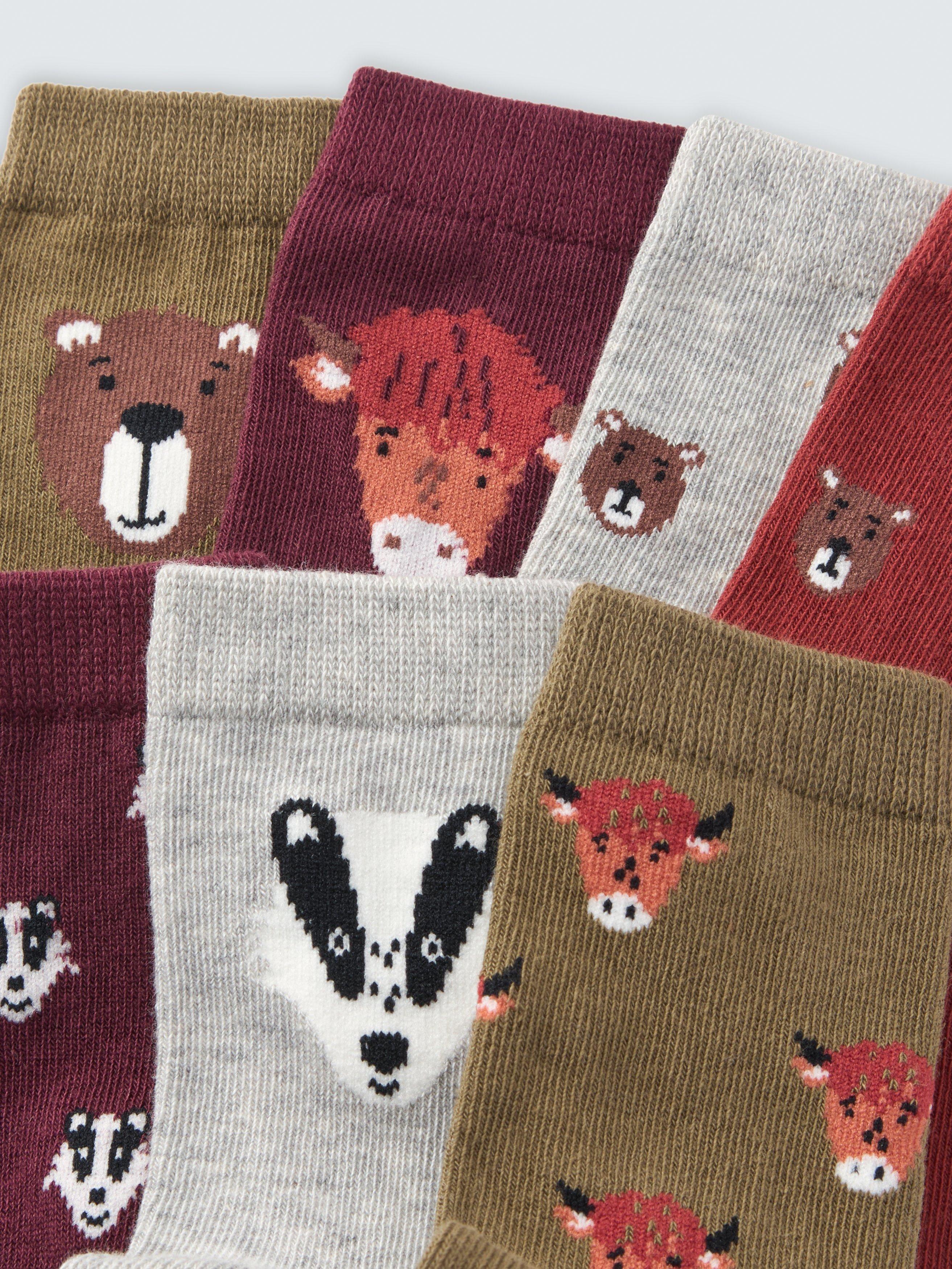 John Lewis kids animal ankle socks pack of 7 (British brand)