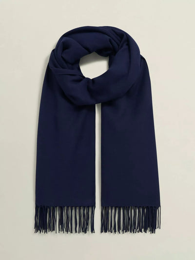 John Lewis Hobbs Matilda Fringe Trim Scarf, Midnight, 80 x 200cm- Buy online at McGrocer