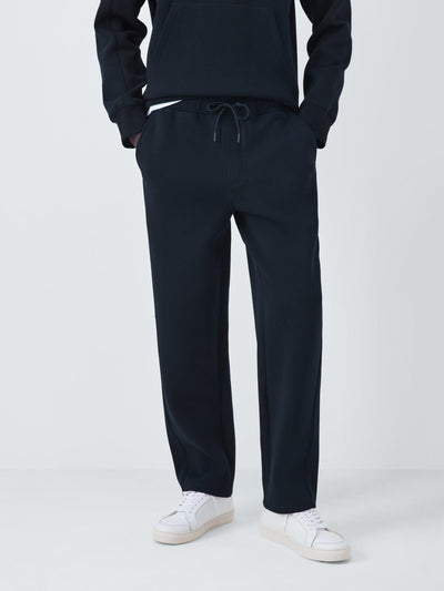 Scuba-Stoff Jogginghose in Dunkel-Saphir mit elastischem Bund und Taschen