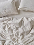 Piglet in Bed Oatmeal Stripe linen duvet cover single - British product