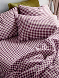 Piglet in Bed Gingham Linen Fitted Bed Sheet