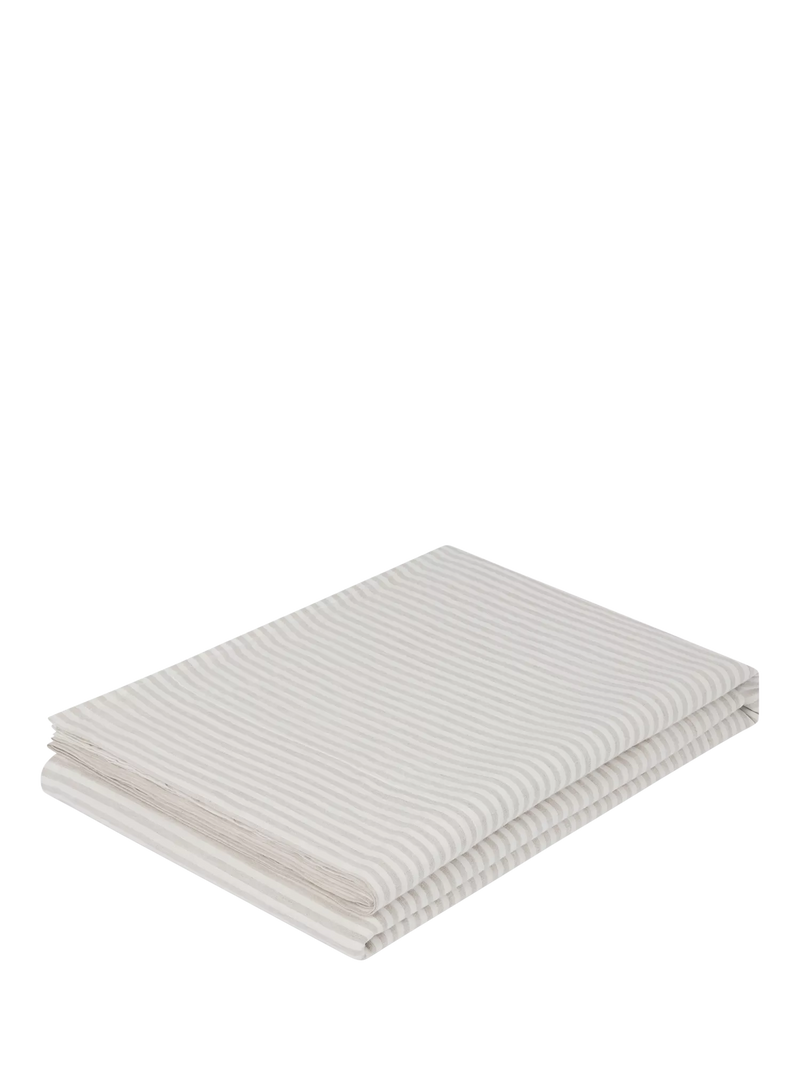 Piglet in Bed oatmeal stripe linen flat sheet king size, UK version