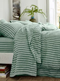 Piglet in Bed Pembroke Stripe Linen Flat Sheet Single