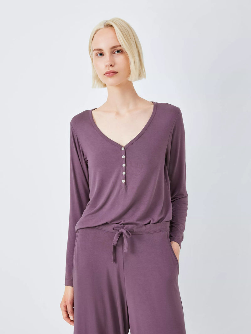 John Lewis Wide Leg Modal Henley Pyjama Set, UK version
