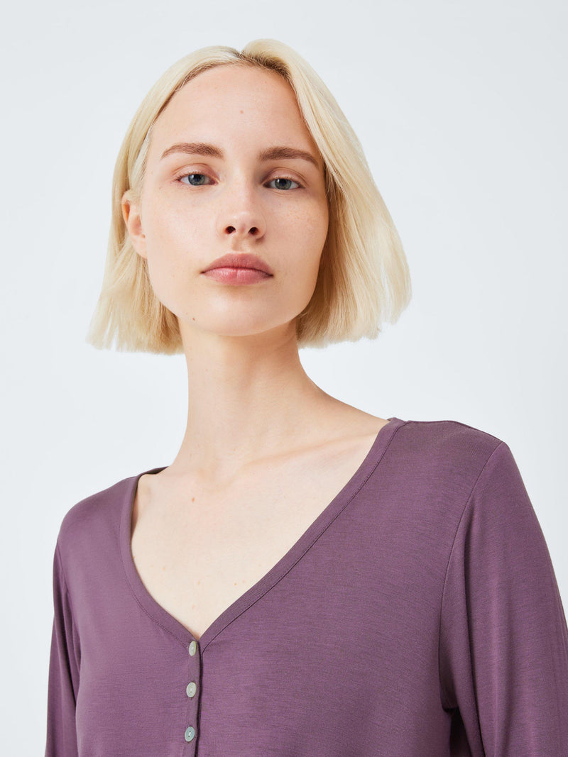 John Lewis Wide Leg Modal Henley Pyjama Set, UK version