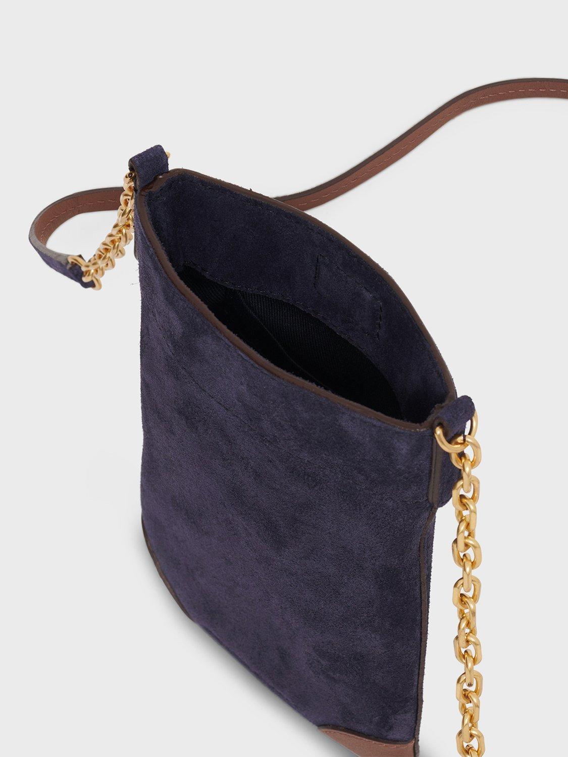 Gerard Darel Charlotte suede phone crossbody pouch, UK version