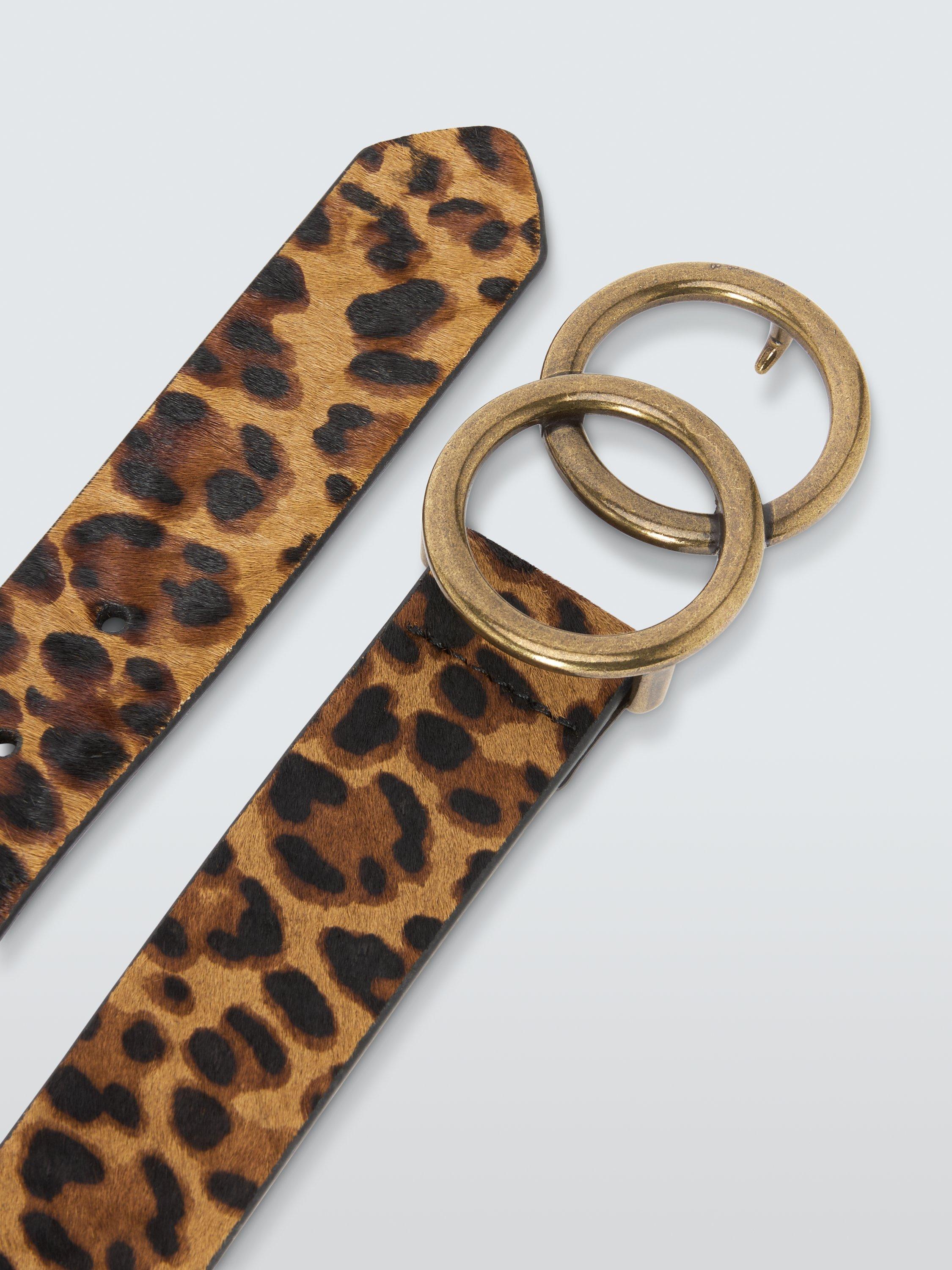John Lewis leopard-print leather belt (British brand)
