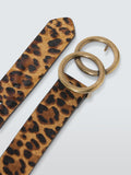 John Lewis leopard-print leather belt (British brand)