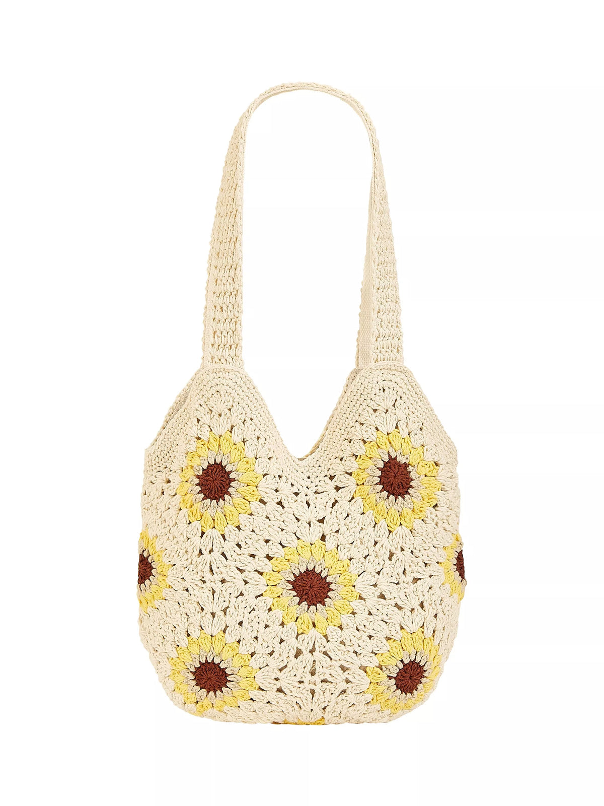 Yumi crochet tote bag sunflower floral design, imported from the UK