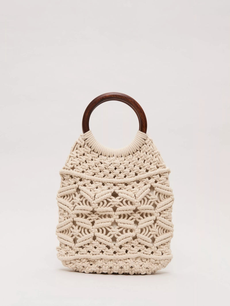 Phase Eight white macrame bucket bag, UK version