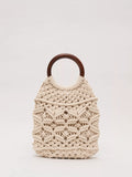 Phase Eight white macrame bucket bag, UK version