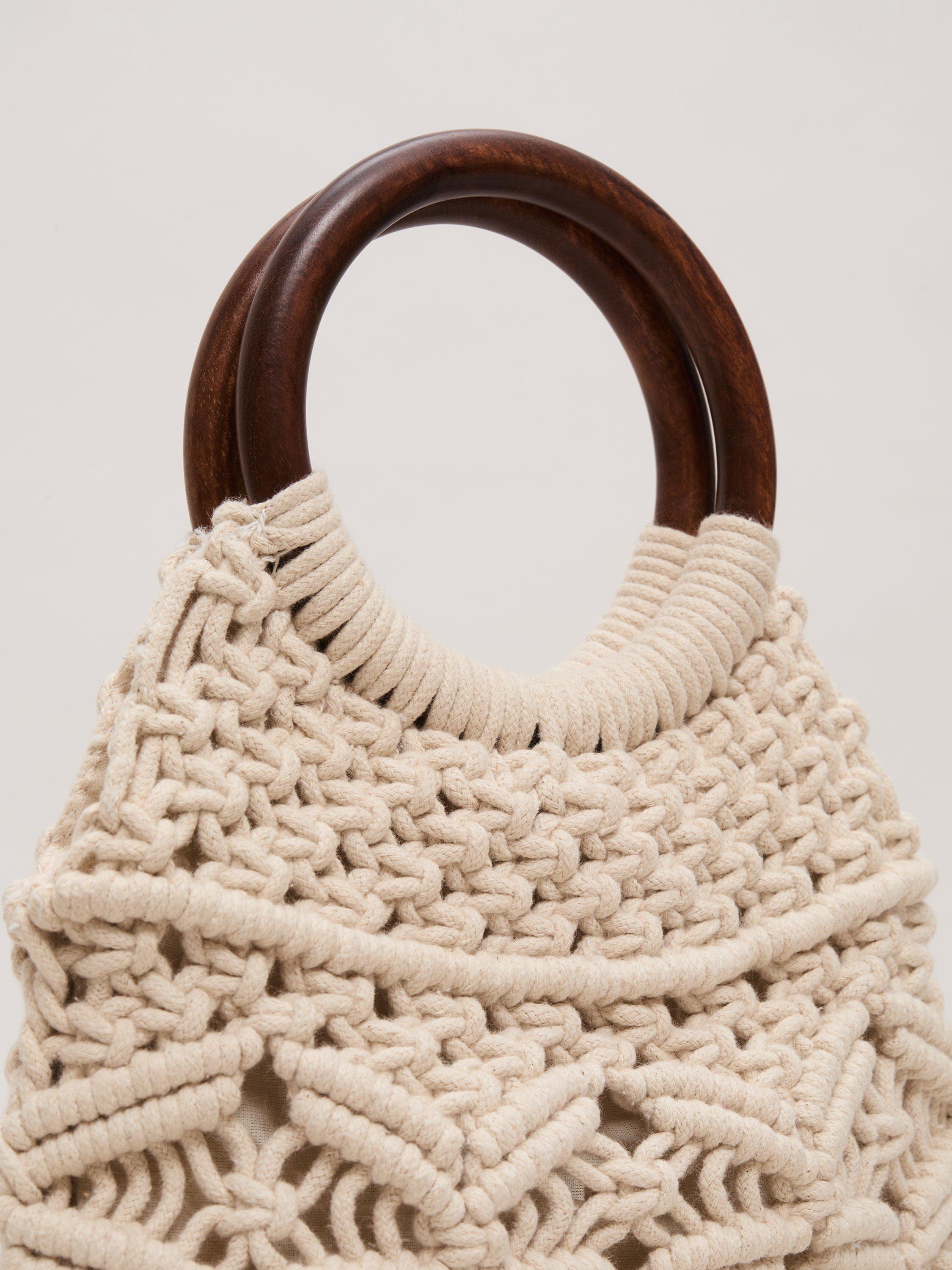 Phase Eight white macrame bucket bag, UK version