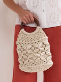 Phase Eight white macrame bucket bag, UK version