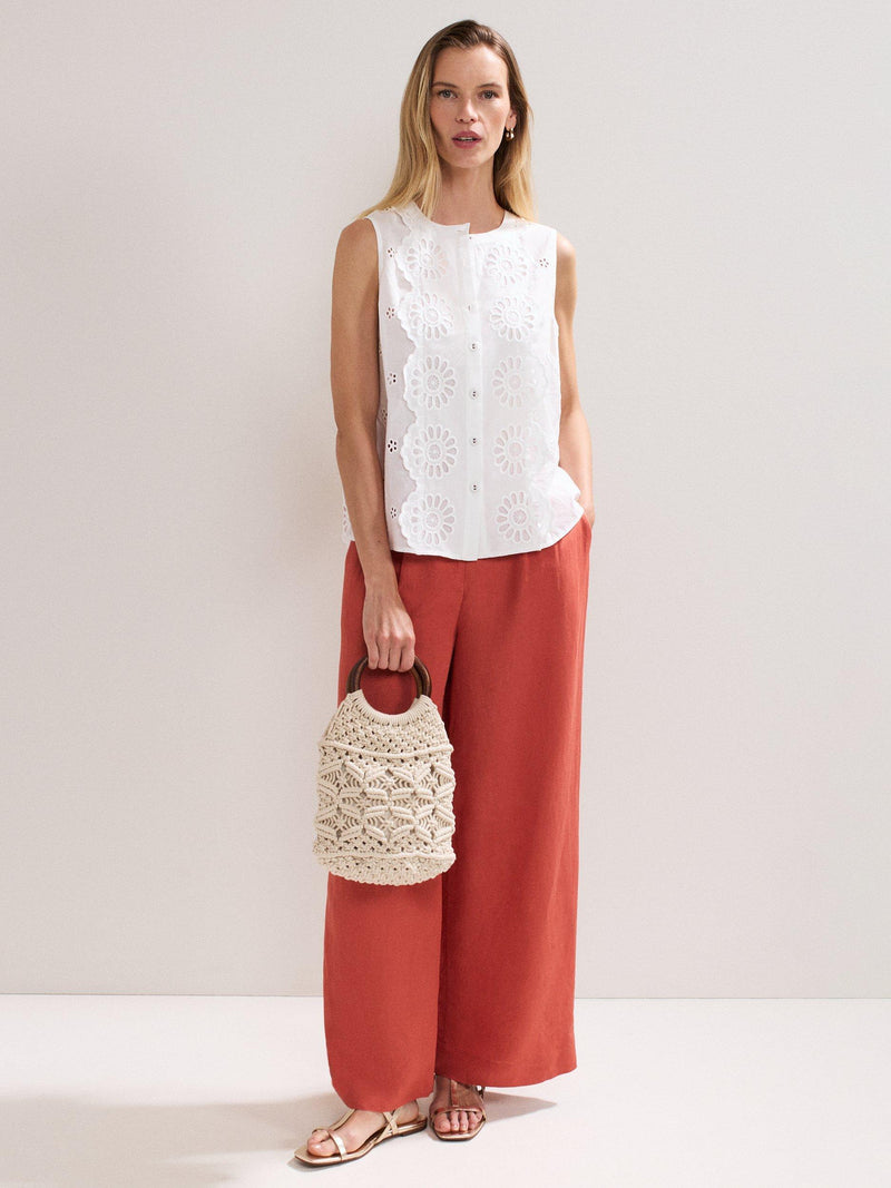 Phase Eight white macrame bucket bag, UK version