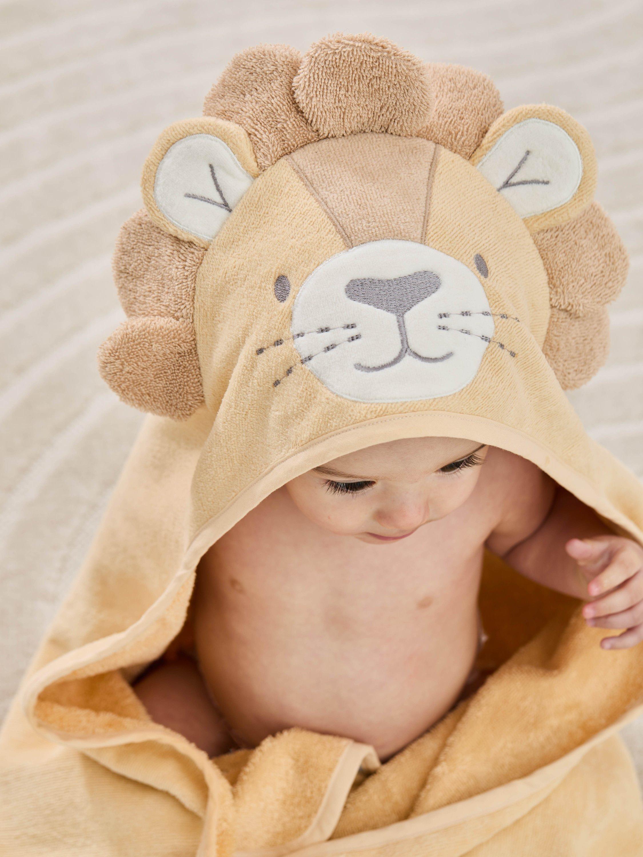 JoJo Maman Bébé lion hooded towel light brown (British brand)
