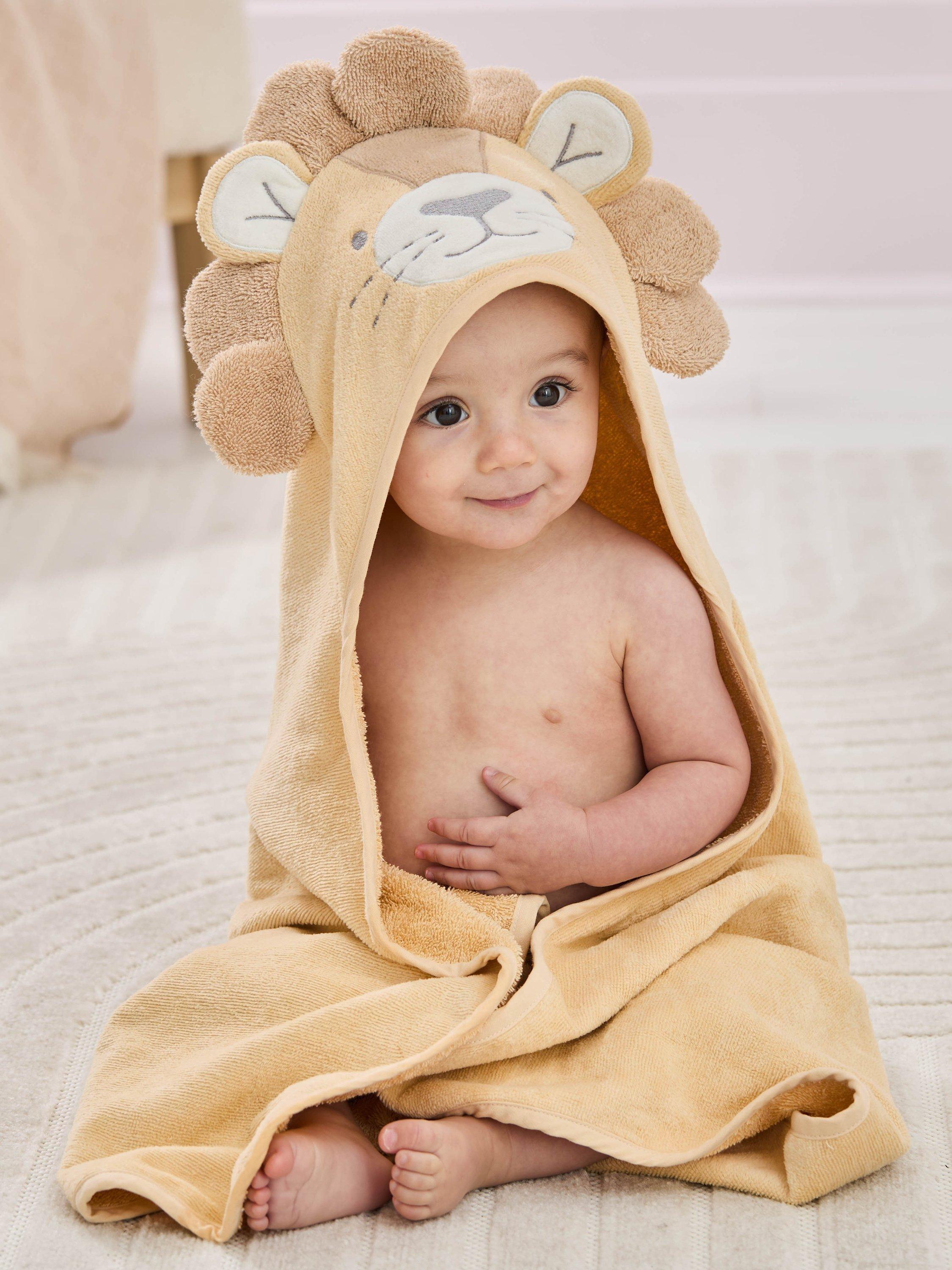 JoJo Maman Bébé lion hooded towel light brown (British brand)